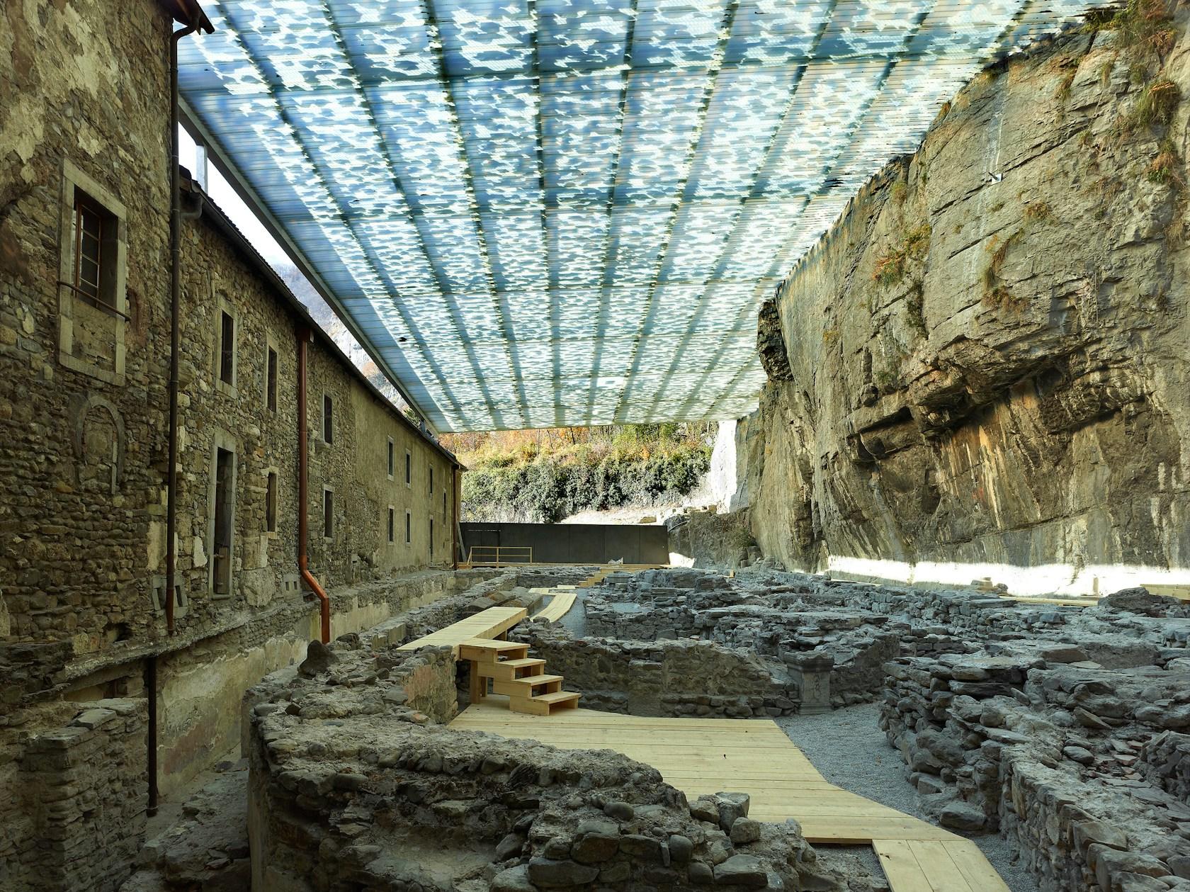 Coverage of Archaeological Ruins of the Abbey of St-Maurice