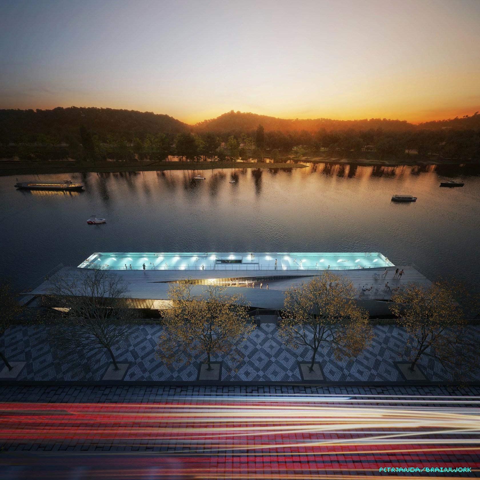 Floating pool for Prague