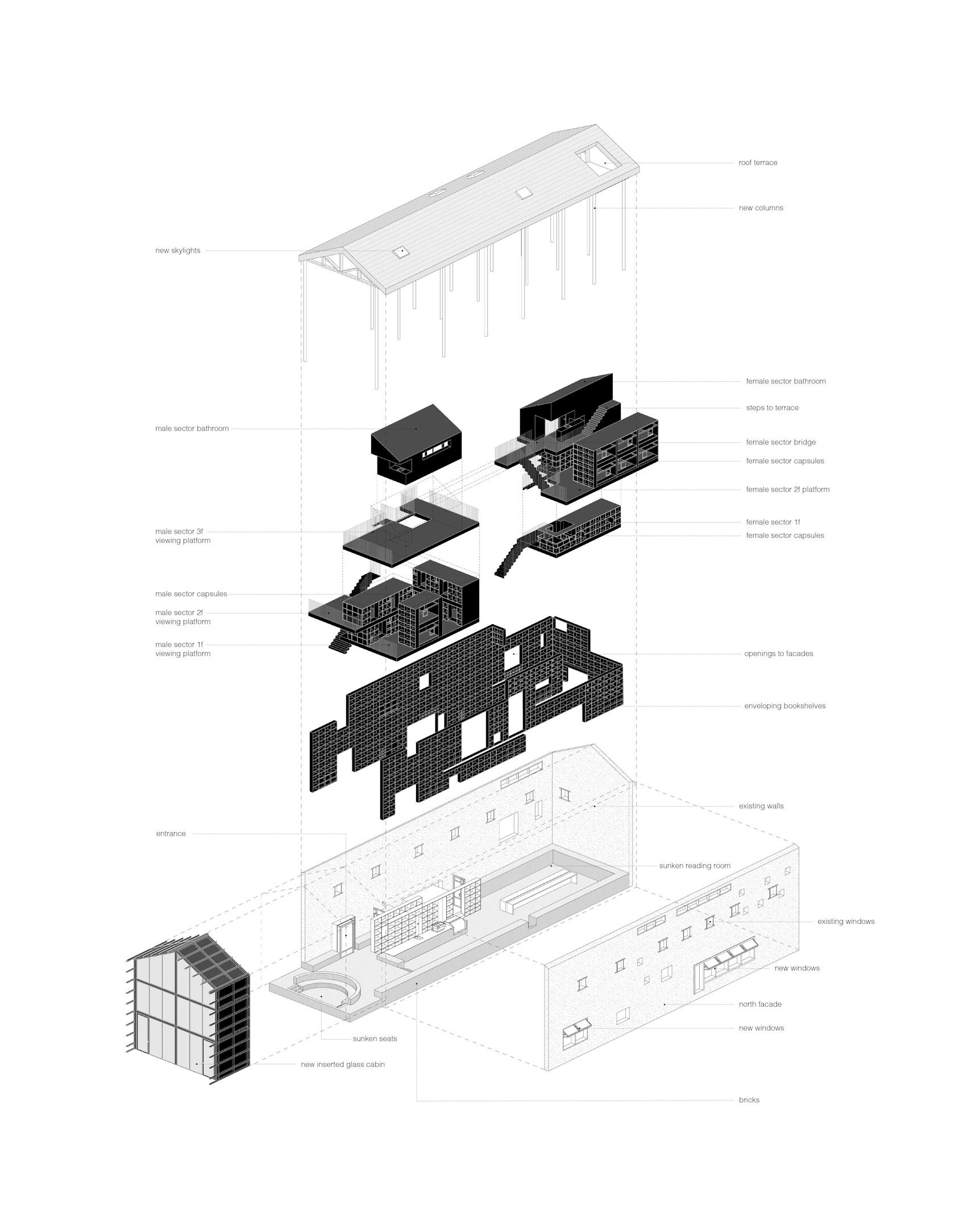 Capsule hotel in a rural library - image 38