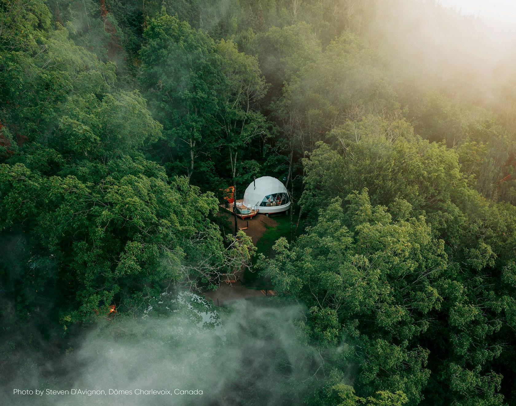 FDomes Glamping self-assembly geodesic domes