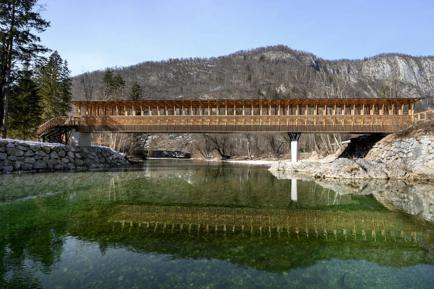 Cycling and Pedestrian Bridge in Bohinj Slovenia