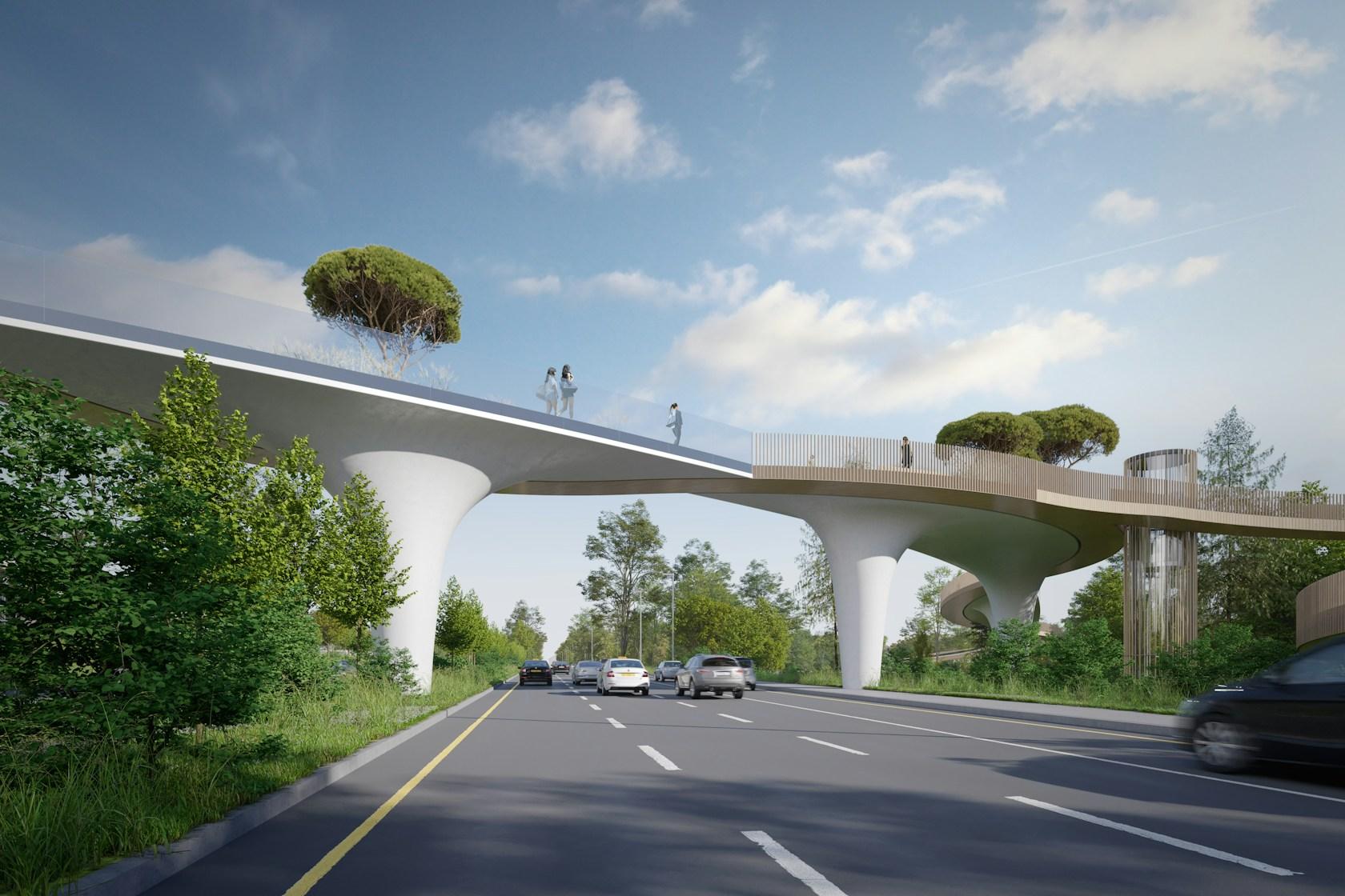 Pedestrian green bridge in Almaty - image 3