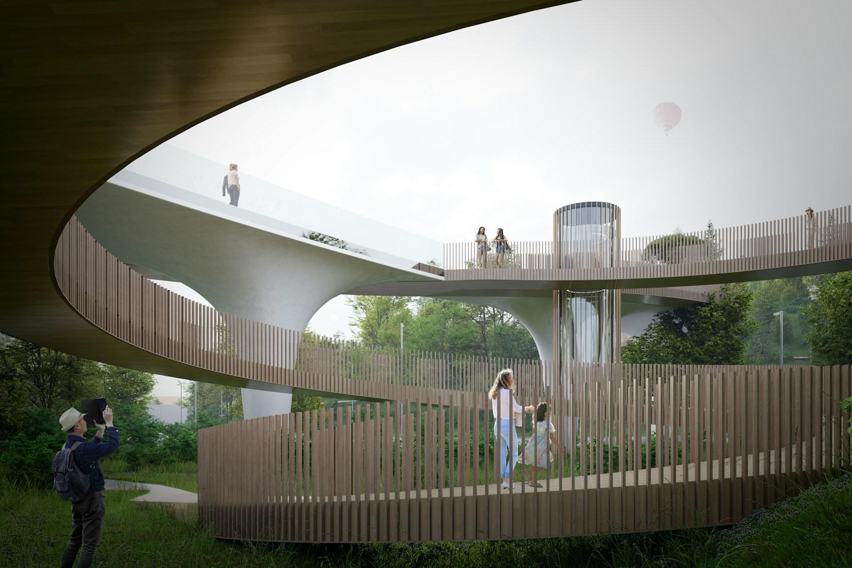 Pedestrian green bridge in Almaty - image 5